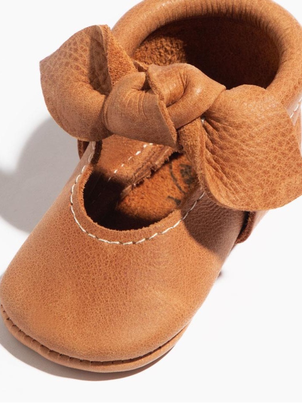 Freshly Picked Tan Leather Mary Jane with Bow